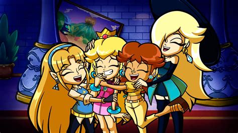 peach danbooru|Peach, Daisy, Rosalina and Zelda hug .